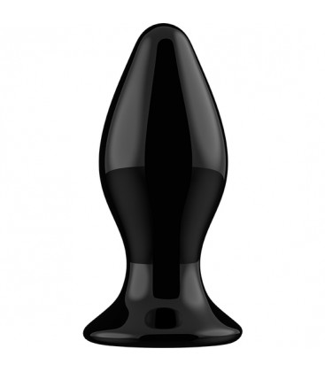 STRETCHY GLASS VIBRATOR WITH SUCTION CUP AND REMOTE RECHARGEABLE 10 VELOCIDADES NEGRO