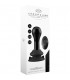 GLOBY GLASS VIBRATOR WITH SUCTION CUP AND REMOTE RECHARGEABLE 10 VELOCIDADES NEGRO