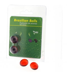 2 BRAZILIAN BALLS EXPLOSION DE AROMAS GEL INTIMO- FRESA Y CHOCOLATE