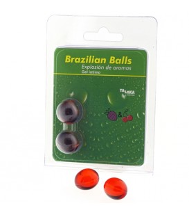 2  BRAZILIAN BALLS EXPLOSION DE AROMAS GEL INTIMO -  FRESA Y CEREZA