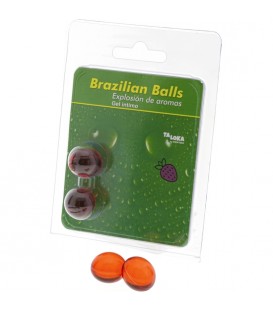 2  BRAZILIAN BALLS EXPLOSION DE AROMAS GEL INTIMO DE AROMA FRESA  GEL INTIMO