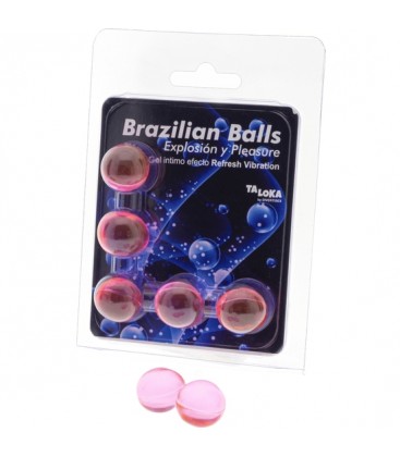 5 BRAZILIAN BALLS EXPLOSION DE AROMAS GEL EXCITANTE EFECTO REFRESH VIBRATION