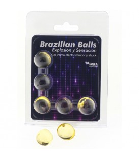 5  BRAZILIAN BALLS EXPLOSION DE AROMAS GEL EXCITANTE EFECTO VIBRADOR Y SHOCK