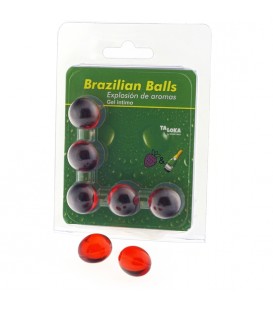 5  BRAZILIAN BALLS EXPLOSION DE AROMAS GEL INTIMO - FRESA Y CHAMPÁN