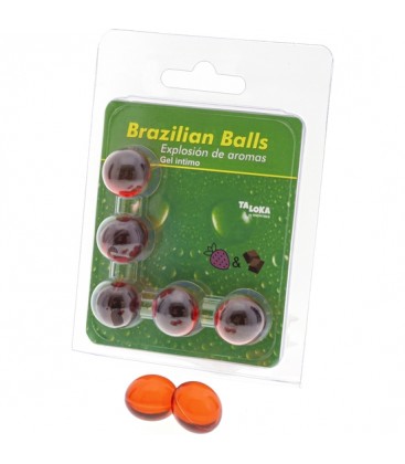 5 BRAZILIAN BALLS EXPLOSION DE AROMAS GEL INTIMO FRESA Y CHOCOLATE