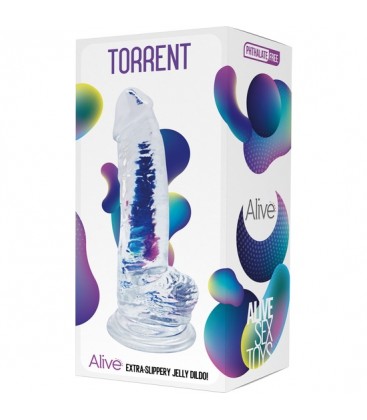 ALIVE TORRENT JELLY DILDO TRANSPARENTE