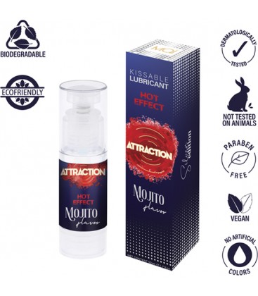 ATTRACTION LUBRICANTE EFECTO CALOR SABOR MOJITO 50 ML