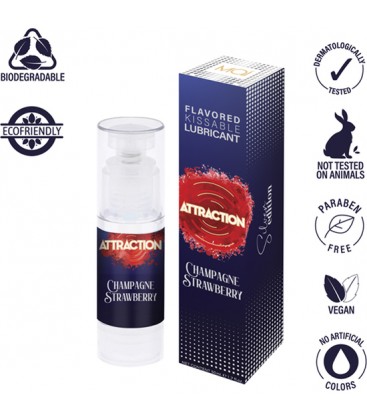 ATTRACTION LUBRICANTE SABOR FRESAS CON CHAMPAGNE 50 ML