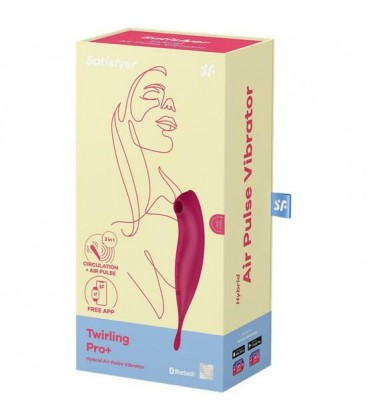 SATISFYER TWIRLING PRO SUCCIONADOR Y VARITA VIBRADORA CON APP CONNECT ROSADO