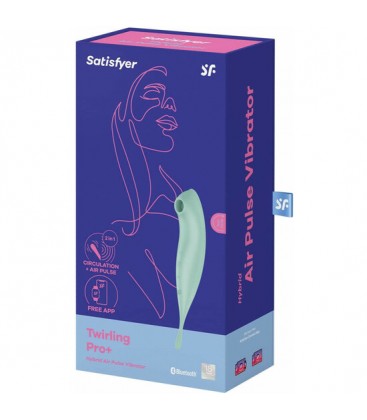 SATISFYER TWIRLING PRO SUCCIONADOR Y VARITA VIBRADORA CON APP CONNECT VERDE