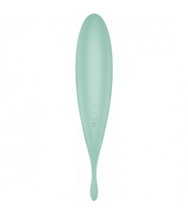 SATISFYER TWIRLING PRO SUCCIONADOR Y VARITA VIBRADORA CON APP CONNECT VERDE