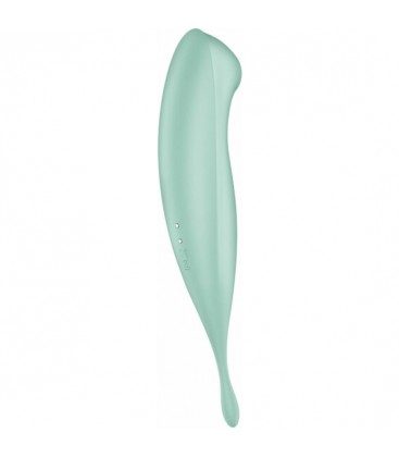 SATISFYER TWIRLING PRO SUCCIONADOR Y VARITA VIBRADORA CON APP CONNECT VERDE