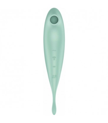 SATISFYER TWIRLING PRO SUCCIONADOR Y VARITA VIBRADORA CON APP CONNECT VERDE