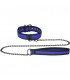 OUCH PUPPY PLAY NEOPRENE COLLAR WITH LEASH AZUL