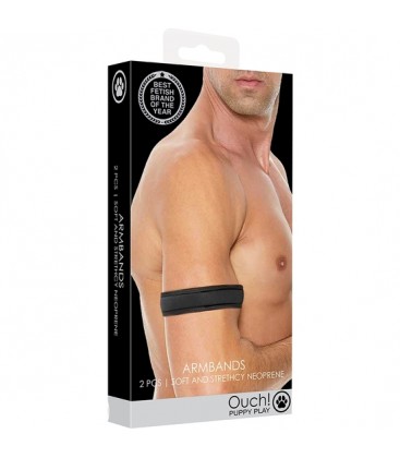 OUCH PUPPY PLAY NEOPRENE ARMBANDS NEGRO