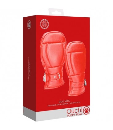 OUCH PUPPY PLAY DOG MITTS NEOPRENO ROJO