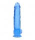 REALROCK DILDO REALiSTICO EFECTO GELATINA CON TESTiCULOS 10 AZUL