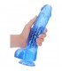 REALROCK DILDO REALiSTICO EFECTO GELATINA CON TESTiCULOS 10 AZUL