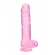 REALROCK DILDO REALISTA EFECTO GELATINA CON TESTiCULOS 10 ROSA