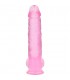 REALROCK DILDO REALISTA EFECTO GELATINA CON TESTiCULOS 10 ROSA