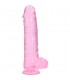 REALROCK DILDO REALISTA EFECTO GELATINA CON TESTiCULOS 10 ROSA