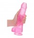 REALROCK DILDO REALISTA EFECTO GELATINA CON TESTiCULOS 10 ROSA