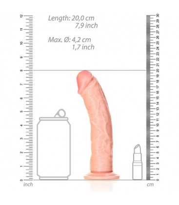 REALROCK PENE REALiSTICO CURVADO CON VENTOSA 7 18 CM