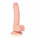 REALROCK PENE REALiSTICO CURVADO CON TESTiCULOS Y VENTOSA 7 18 CM