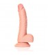 REALROCK PENE REALiSTICO CURVADO CON TESTiCULOS Y VENTOSA 7 18 CM