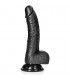 REALROCK PENE REALiSTICO CURVADO CON TESTiCULOS Y VENTOSA 7 18 CM