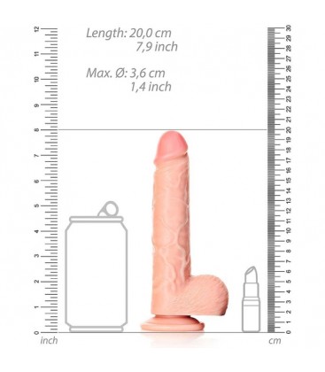 REALROCK PENE REALiSTICO CON TESTiCULOS Y VENTOSA 7 18 CM