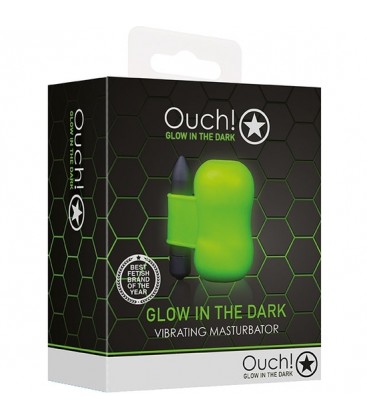 OUCH MASTURBADOR CON VIBRADOR FLUORESCENTE GLOW IN THE DARK