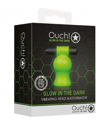 OUCH MASTURBADOR CON VIBRACIoN FLUORESCENTE GLOW IN THE DARK