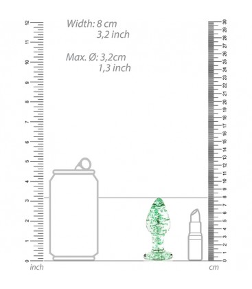 OUCH PLUG ANAL DE VIDRIO GLOW IN THE DARK TAMANO MEDIO