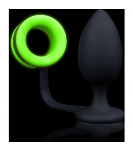 OUCH ANILLO PARA EL PENE CON PLUG ANAL GLOW IN THE DARK