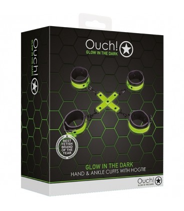 OUCH ESPOSAS PARA MUNECAS Y TOBILLOS CON CUERDA GLOW IN THE DARK