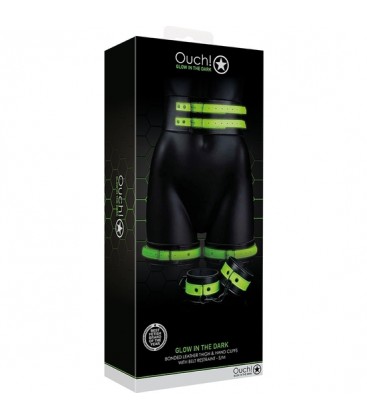 OUCH ESPOSAS CINTURoN Y CORREAS PARA LOS MUSLOS GLOW IN THE DARK