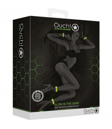 OUCH KIT DE ATADURAS PARA LA CAMA GLOW IN THE DARK