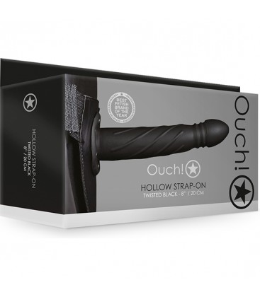 OUCH STRAP ON HUECO TRENZADO 8 20 CM NEGRO