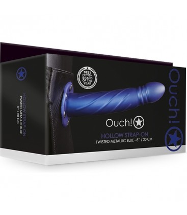 OUCH STRAP ON HUECO TRENZADO 8 20 CM AZUL METALIZADO