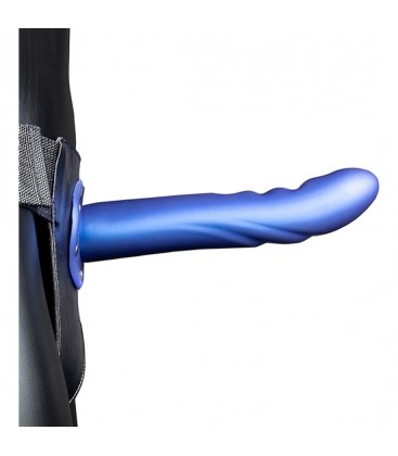 OUCH STRAP ON CURVO TEXTURIZADO 8 20 CM AZUL METALIZADO