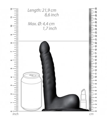 OUCH CORREA HUECA CON TESTiCULOS 8 21 CM NEGRO