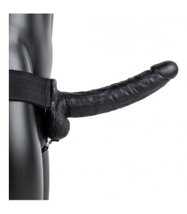 REALROCK CORREA HUECA CON TESTiCULOS 9 23 CM NEGRO