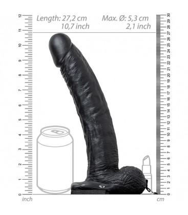 REALROCK CORREA HUECA CON TESTiCULOS 9 23 CM NEGRO