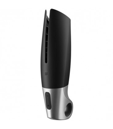 SATISFYER MASTURBADOR POWER CON VIBRACIoN NEGRO PLATA