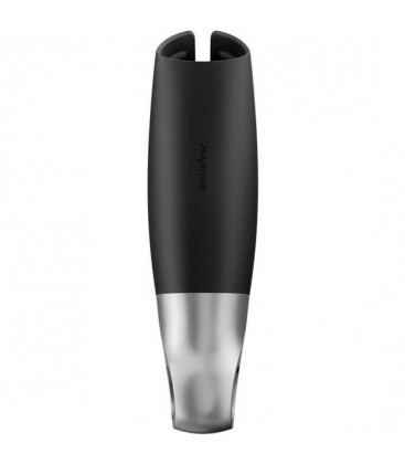 SATISFYER MASTURBADOR POWER CON VIBRACIoN NEGRO PLATA