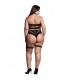 LE DeSIR SHADE ANANKE XII THREE PIECE WITH CHOKER BANDEAU TOP AND PANTIE WITH GARTERS PLUS SIZE