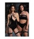 LE DeSIR SHADE ANANKE XII THREE PIECE WITH CHOKER BANDEAU TOP AND PANTIE WITH GARTERS PLUS SIZE