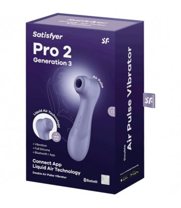 SATISFYER PRO 2 GENERACIoN 3 VIBRADOR AIR PULSE CON APP VIOLETA