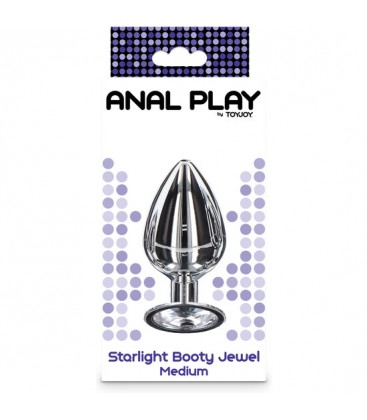 TOYJOY PLUG ANAL CON JOYA MEDIANO PLATEADO